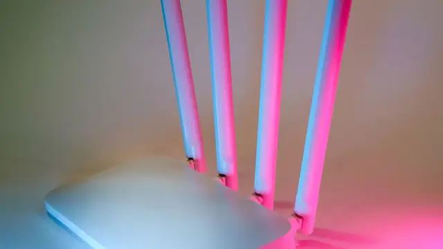 Wireless home router illuminated during network troubleshooting